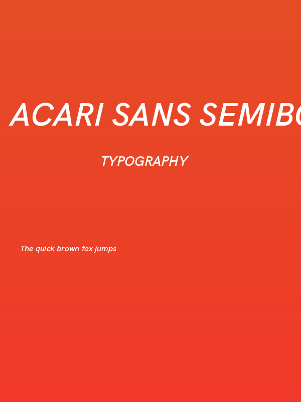 Acari Sans SemiBold Italic Poster