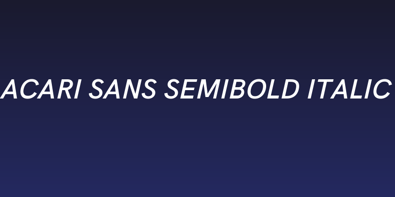 Acari Sans SemiBold Italic Social Header