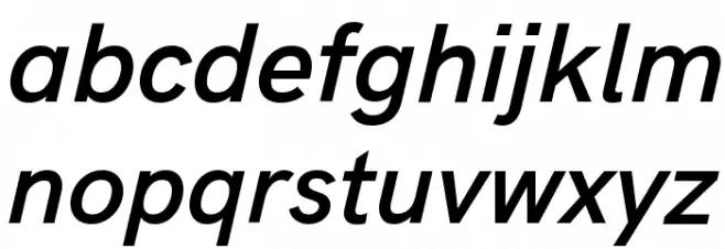 Acari Sans SemiBold Italic Caratteri MINUSCOLO