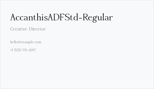 AccanthisADFStd-Regular Business Card