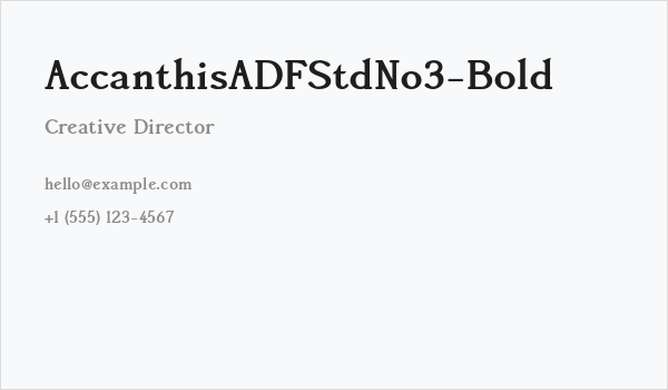 AccanthisADFStdNo3-Bold Business Card