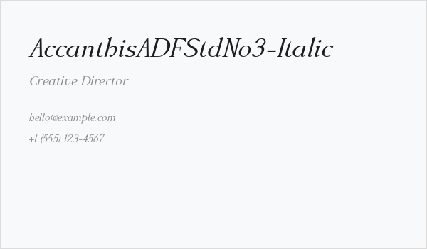 AccanthisADFStdNo3-Italic Business Card