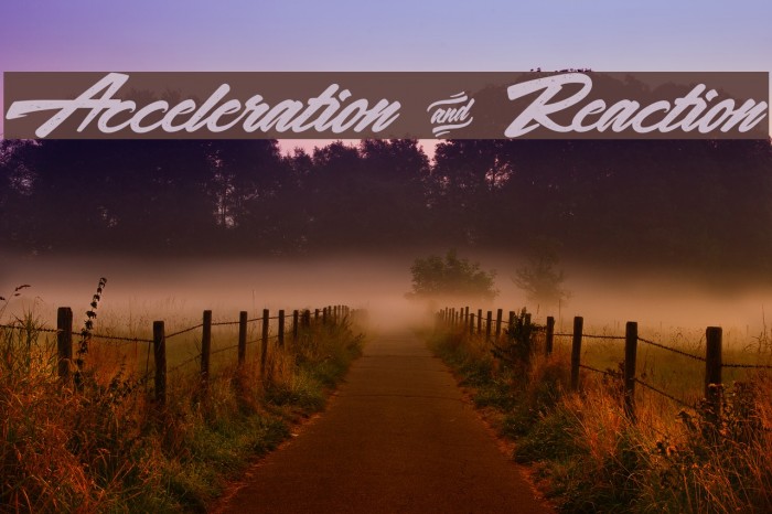 Acceleration & Reaction Font examples