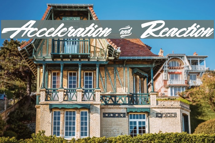 Acceleration & Reaction Font examples