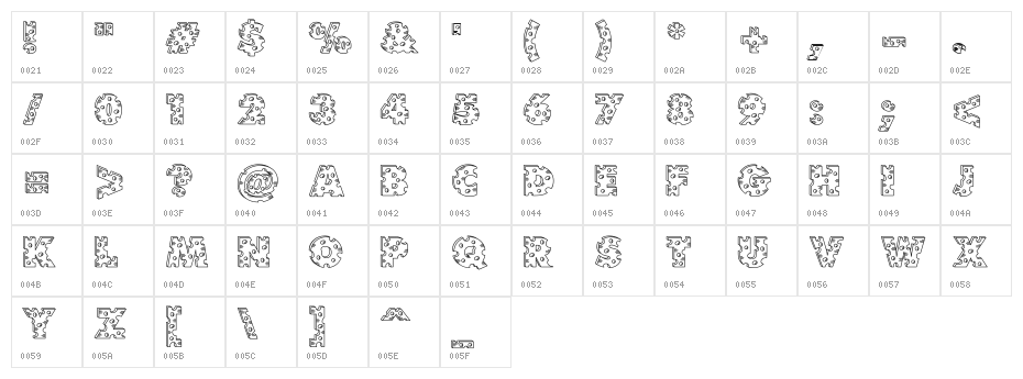 Accent Swiss Cheese Character Map