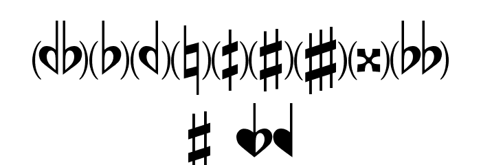 Accidentals Font OTHER CHARS