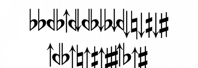 Accidentals Font UPPERCASE