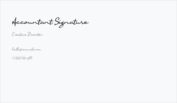 Accountant Signature Business Card