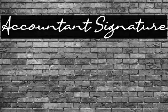 Accountant Signature Font examples