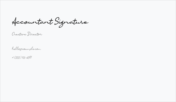 Accountant Signature Business Card