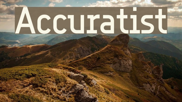 Accuratist Font examples