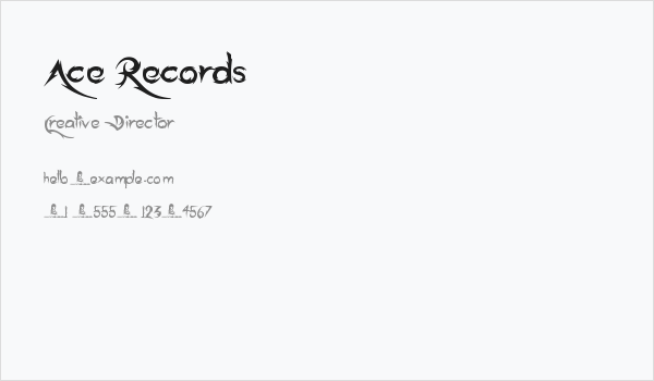 Ace Records Business Card