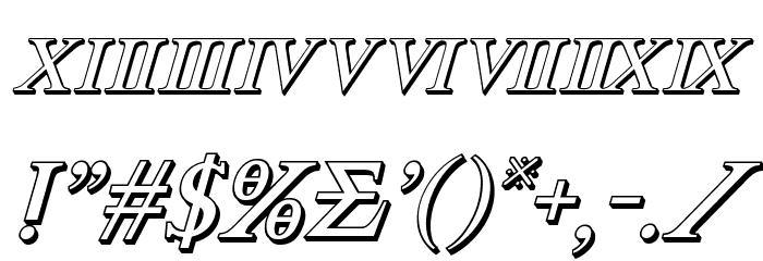Achilles 3D Italic Font OTHER CHARS