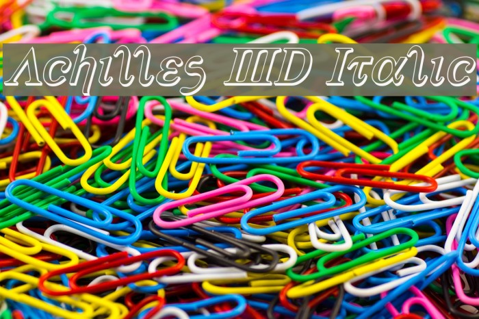Achilles 3D Italic Font examples