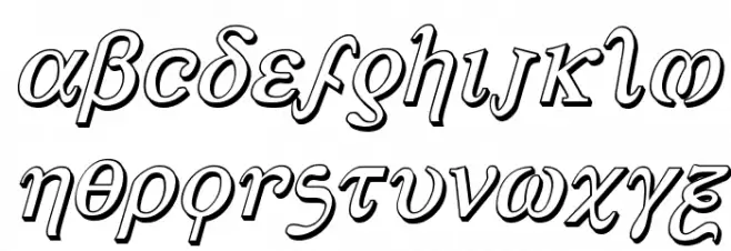Achilles 3D Italic Font LOWERCASE