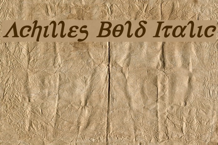 Achilles Bold Italic Example 1