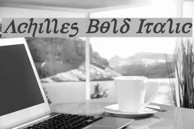 Achilles Bold Italic Font examples