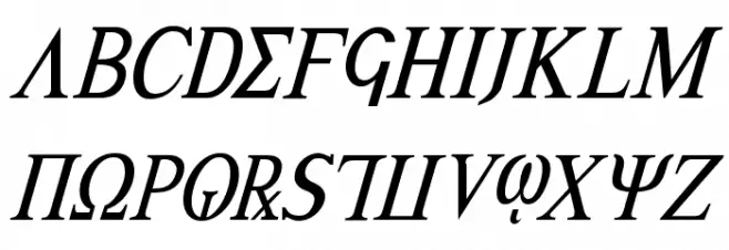 Achilles Condensed Italic Шрифта ВЕРХНИЙ