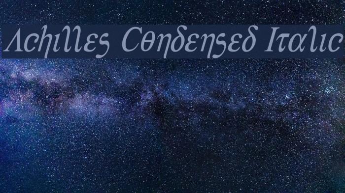 Achilles Condensed Italic Font examples