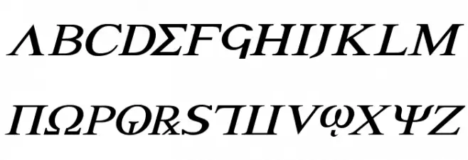 Achilles Expanded Italic フォント 大文字