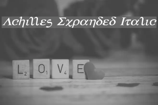Achilles Expanded Italic Font examples