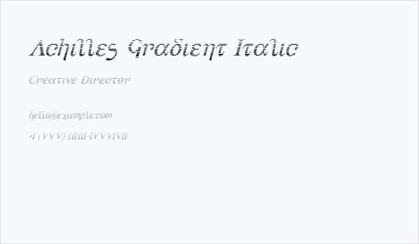 Achilles Gradient Italic Business Card