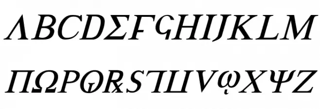 Achilles Italic Caratteri MAIUSCOLE