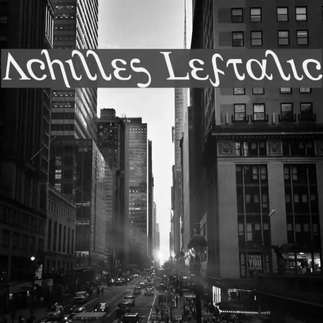 Achilles Leftalic Font examples