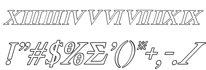 Achilles Outline Italic Font OTHER CHARS