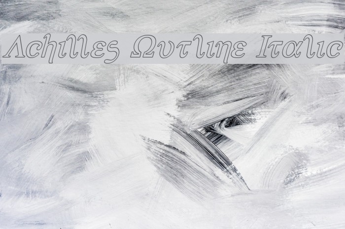 Achilles Outline Italic Font examples