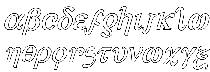 Achilles Outline Italic Font LOWERCASE