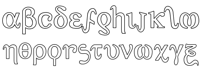 Achilles Outline Font LOWERCASE