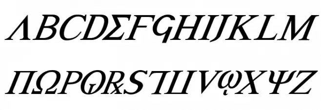 Achilles Super-Italic 字体 大写