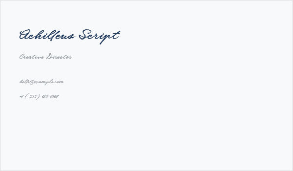 Achilleus Script Business Card