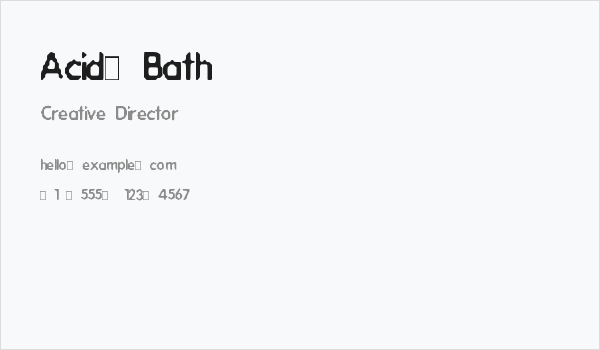 Acid-Bath Business Card
