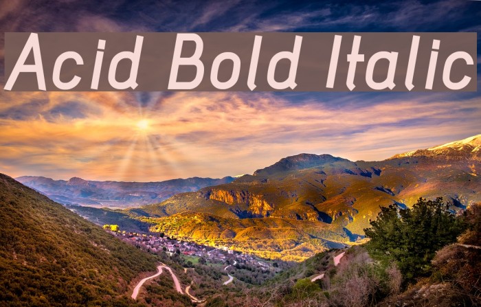 Acid Bold Italic Шрифта examples