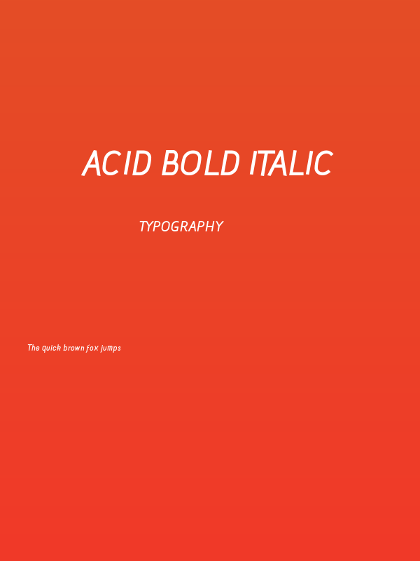 Acid Bold Italic Poster