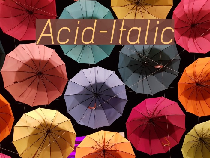 Acid-Italic Font examples