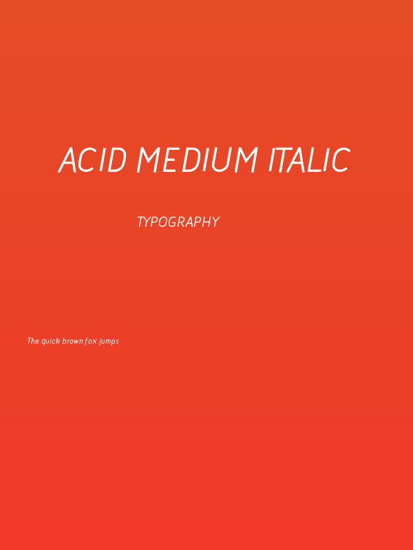 Acid Medium Italic Poster