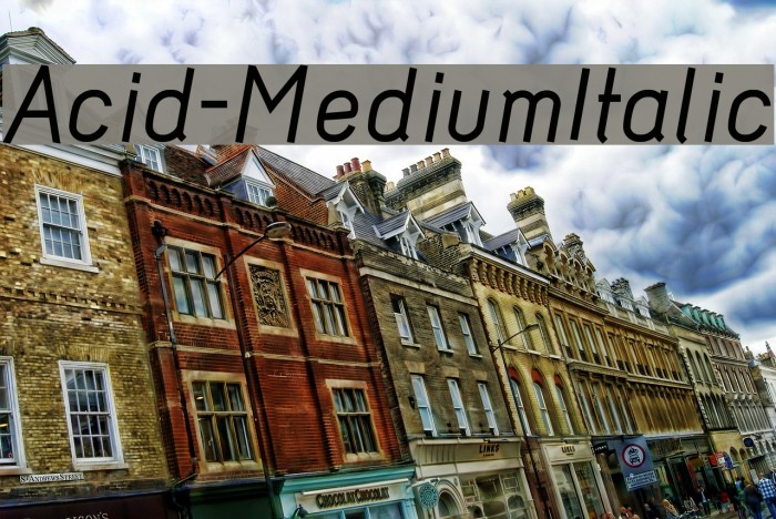Acid-MediumItalic Font examples