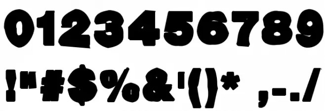 Ack-ack-fat Font Alte caractere