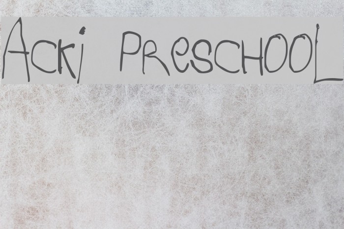 Acki Preschool Font examples