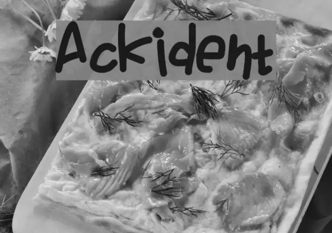 Ackident Font examples