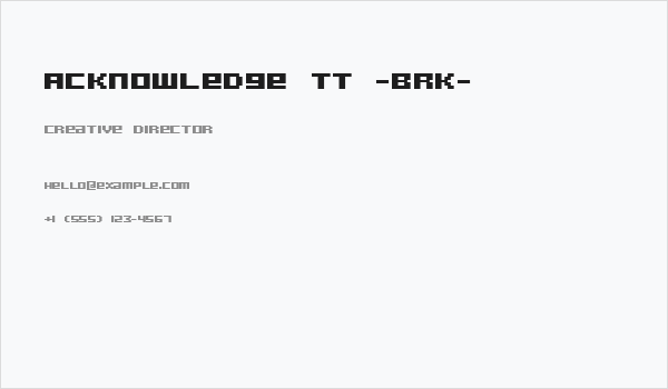 Acknowledge TT -BRK- Business Card