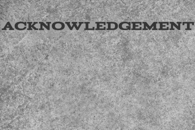 Acknowledgement फ़ॉन्ट examples