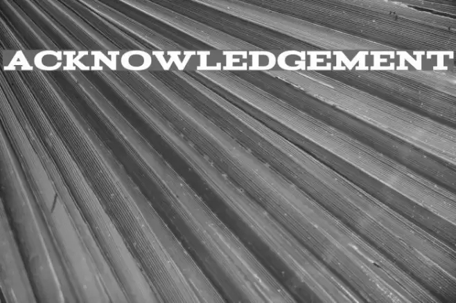 Acknowledgement फ़ॉन्ट examples