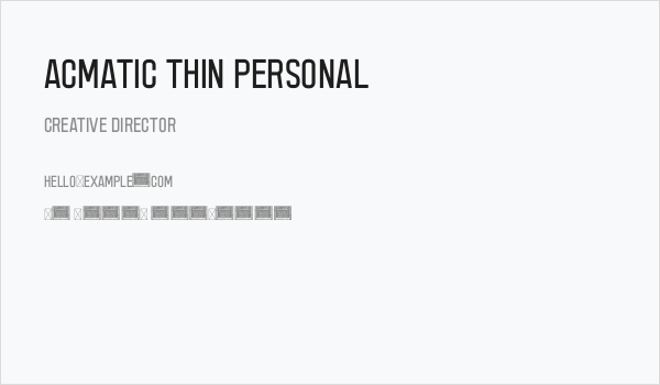 Acmatic Thin Personal Business Card