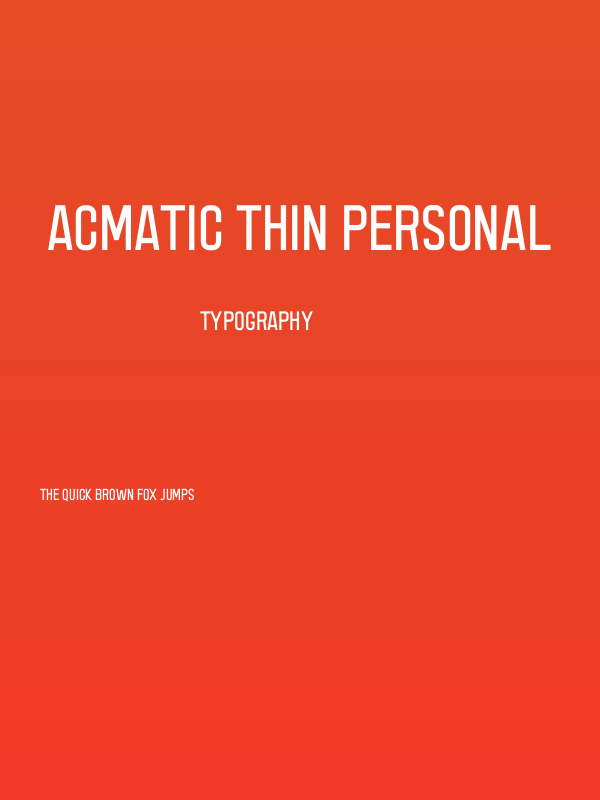 Acmatic Thin Personal Poster