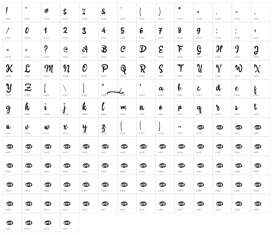 Acorn_Squash_ Character Map