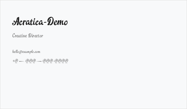 Acratica-Demo Business Card